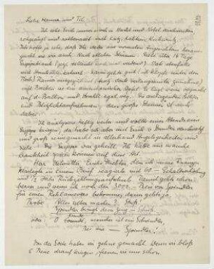 Brief von Grete König an Hannah Höch und Til Brugman. [o. O.]