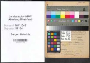 Entnazifizierung Heinrich Berger , geb. 14.03.1898 (Steuerhelfer)