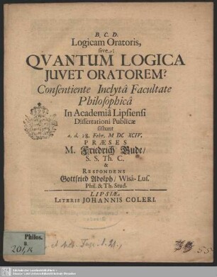 Logicam oratoris, sive Quantum logica iuvet oratorem?