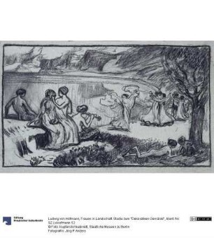 Frauen in Landschaft. Studie zum "Dekorativen Gemälde"