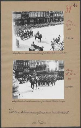 Aufziehen der Landsturmwache auf der Grande Place in Lille 1915