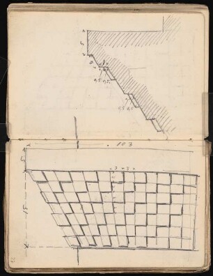 Skizzenbuch: Handskizzen von 1885: Wandgestaltung (?)