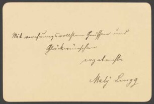 Paul Heyse (1830-1914) Archiv: Karte von Maly Lingg an Paul Heyse - BSB Heyse-Archiv VI. Lingg, Maly