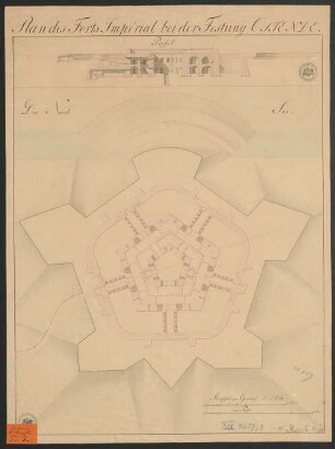 Plan des Forts Impérial bei der Festung Ostende