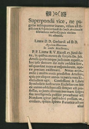 Superpondii vice, ne pagellae relinquantur inanes, visum est ...