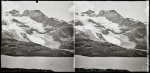 Berninapass, Blick über den Lago Bianco auf die Bernina