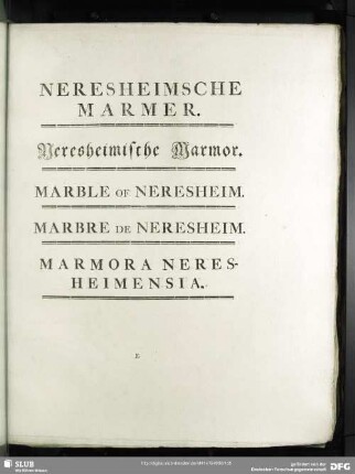 Neresheimsche Marmer. Neresheimische Marmor. Marble Of Neresheim. Marbre De Neresheim. Marmora Neresheimensia