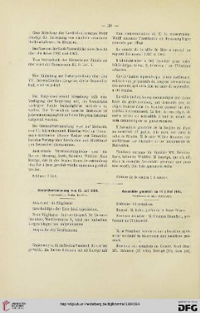 Generalversammlung vom 13. Juli 1904 / Assemblée générale du 13 juillet 1904