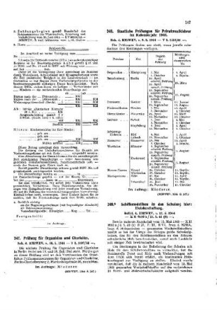 Staatliche Prüfungen für Privatmusiklehrer im Kalenderjahr 1944 : [Amtliche Erlasse] ; [Amtlicher Teil]