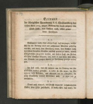 Ertract der königlichen Verordnung d.d. Christiansburg den 22sten April 1772, ...