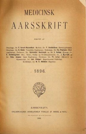 Medicinsk aarsskrift, 1896