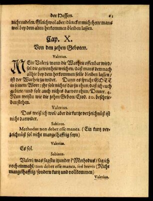 Cap. X. Von den zehen Geboten.