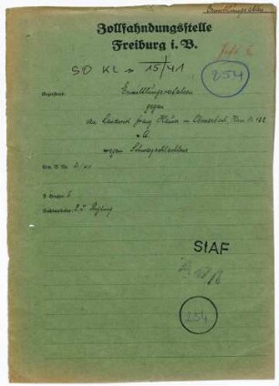 Angeklagter: Hauser, Franz (Landwirt); Obersasbach *14.08.1892 in Sasbachwalden; + ? Delikte: Verbrechen gegen die Kriegswirtschaftsverordnung Schwarzschlachtung Tatort: Obersasbach Tatzeit: November 1939-Dezember 1940