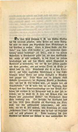 Apologie eines Philhellenen wider den Fürsten Hermann L. G. von Pückler Muskau