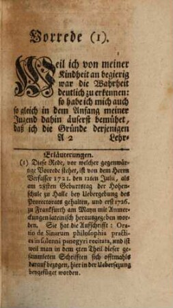 Herrn Christian Wolfs, Königl. Schwed. Hochfürstl. Heßischen Regierungs-Raths, und Mathem. & Philos. Profess. Primarii zu Marburg, Professoris honorii zu St. Petersburg, der Königl. Academie der Wissenschafften zu Paris, ingleichen der Königl. Groß-Brittanischen, wie auch der Königl. Preuß. Societät der Wissenschafften Mitglieds, Gesammlete kleine philosophische Schrifften : welche bißher meistens lateinisch im Druck heraus waren, Sechster und lezter Theil. Darinnen besonders die zur Staatsklugheit und der damit verwandten Rechtsgelehrsamkeit gehörige Stüke enthalten, Welche aus dem Lateinischen übersezet, Auch mit nöthigen und nüzlichen Anmerkungen versehen sind