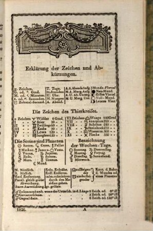 Astronomisches Jahrbuch. 1826 = Bd. 51 (1823)