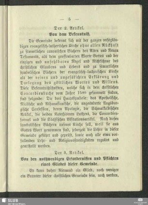 Der 3. Artikel. Von den nothwendigen Erfordernissen und Pflichten eines Gliedes dieser Gemeinde