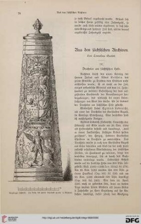 Aus den sächsischen Archiven, [7]: Drechsler am sächsischen Hofe