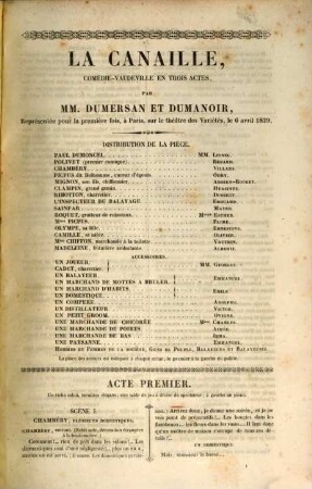 La Canaille : comédie-vaudeville en trois actes