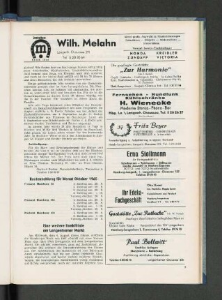 Rentenzahlung für Monat Oktober 1965