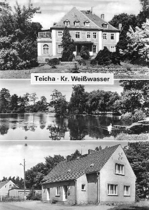 Rietschen-Teicha. Ortsansichten, Ansichtskarte