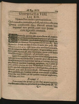 Disputatio VIII. Lex XIX.