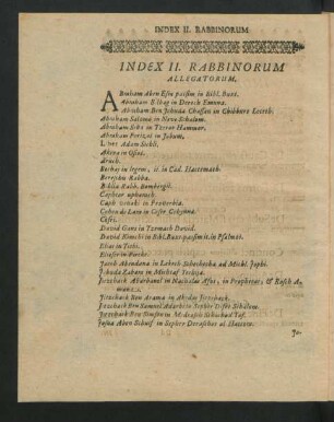 Index II. Rabbinorum Allegatorum.
