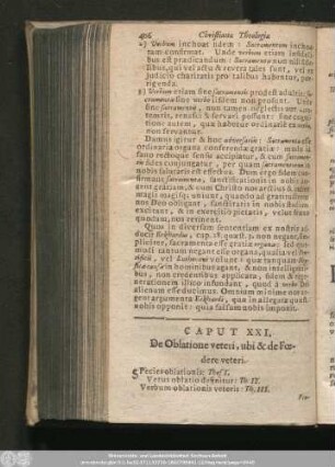 Caput XXI. De Oblatione veteri, ubi & de Foedere veteri.