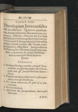 Caput VIII. Theologiam Iureconsulto esse necessariam.
