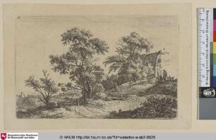 [Kleines Haus auf einer Anhöhe; A cottage on a hill]