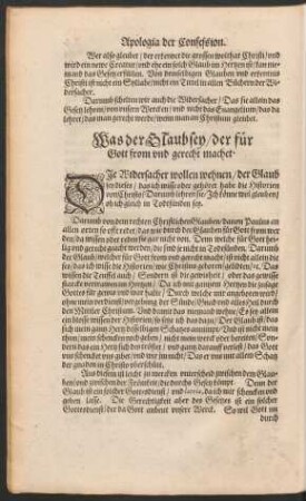 Was der Glaub sey/ der für Gott from und gerecht machet.