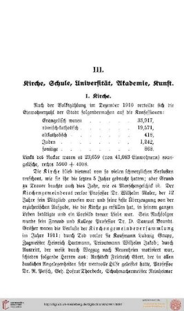III. Kirche, Schule, Universität, Akademie, Kunst