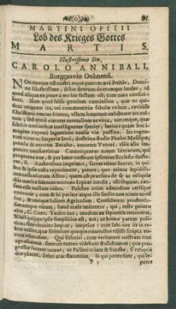 Martini Opitii Lob des Krieges Gottes Martis.