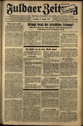 Ausgabe vom Samstag, den 03. August 1935.