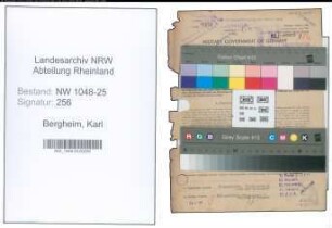 Entnazifizierung Karl Bergheim , geb. 28.12.1900 (Expedient)