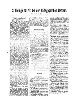 Weihnachten ! : 2. Beilage zu Nr. 50 der Pädagogischen Reform