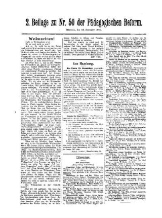 Weihnachten ! : 2. Beilage zu Nr. 50 der Pädagogischen Reform