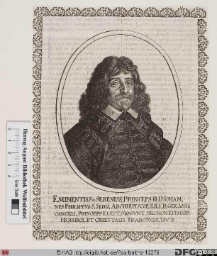 Bildnis Johann Philipp (1663 Reichsfrhr. von Schönborn), 1647-73 Kurfürst u. Erzbischof von Mainz