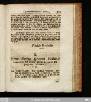 X. Herrn Hertzog Friedrich Wilhelms Confirmation der Stadt Crivitz Privilegien und Freyheiten. Schwerin, 1697.