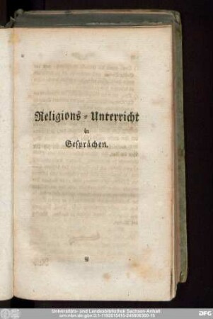 Religions-Unterricht in Gesprächen.