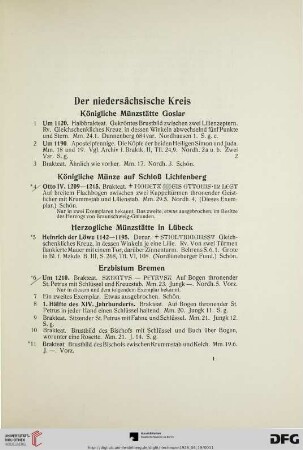 Der niedersächsische Kreis (Nr. 1-149)