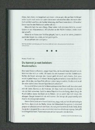 Heinze Tierkötter. Du kannst jo wat beleben: Rokmellers.