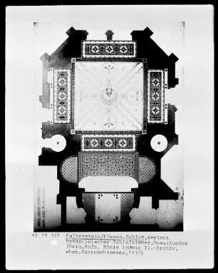 Schloss Falkenstein, byzantinisches Schlafzimmer, Mosaikboden