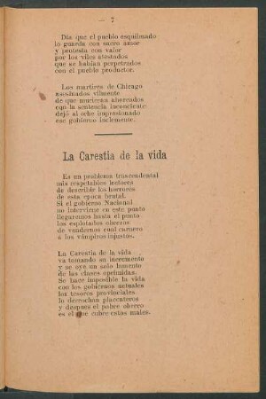 La carestía de la vida