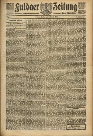 Zweite Ausgabe vom Freitag, den 07. Januar 1910.