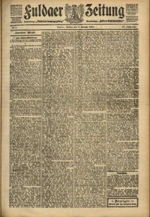 Zweite Ausgabe vom Freitag, den 07. Januar 1910.