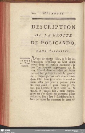 Description De La Grotte De Policando, Dans L'Archipel