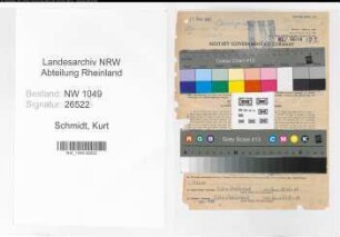 Entnazifizierung Kurt Schmidt , geb. 20.09.1907 (Werkführer)