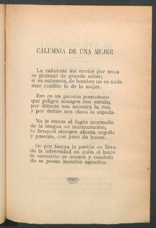 Calumnia de una mujer