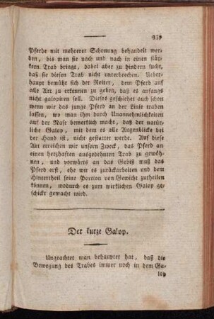 Der kurze Galop.